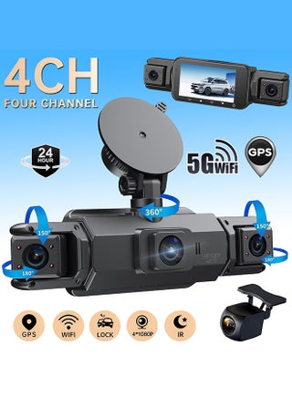 Car Dash Cam 4 Channel Black Box With GPS WIFI FHD 1080P Front Driving Camera Left Right Rear Night Vision 24H Parking Monitor Free 64GB Card - pzsku/Z187DED39B813D3D296C4Z/45/_/1734513226/f68dea5b-f5b4-47a3-99c7-50eaee33c602