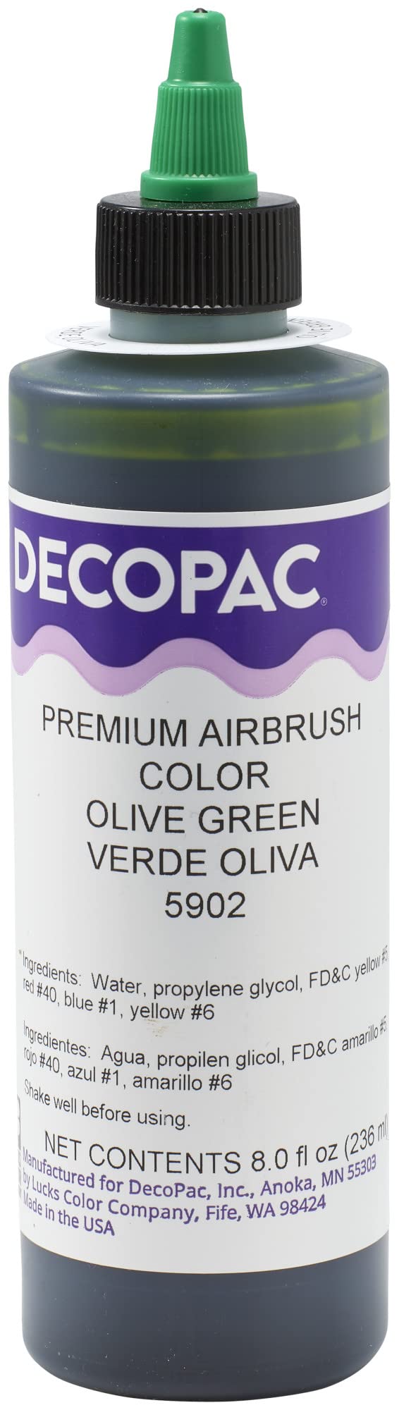 DecoPac Olive Green Food Coloring, 8 Fl Oz Airbrush Food Color, Edible Airbrush For Cake Decorating, Cookie Airbrush Coloring, Food Airbrush Kit Add-on, Airbrushes For Cake Decorating 8Fl Oz - Image 3