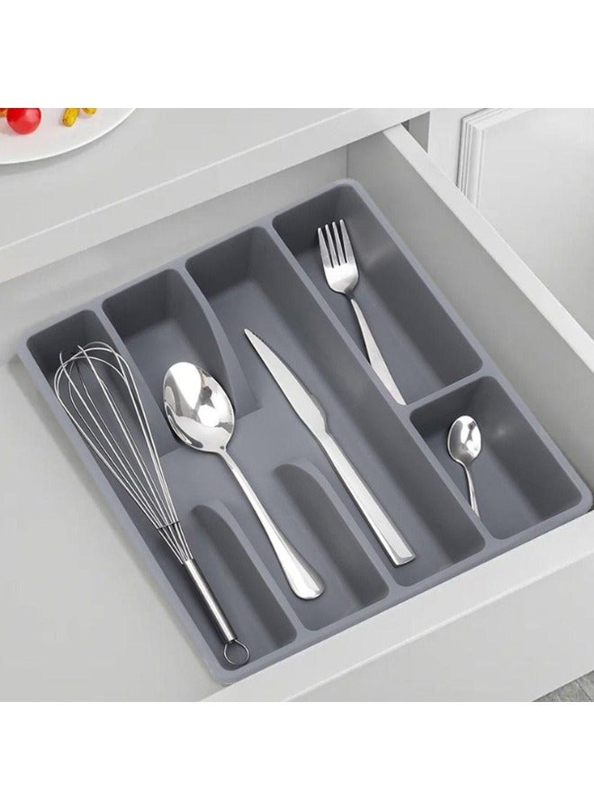 أيكيا منظم درج المطبخ وحامل أدوات المائدة الفضية - رمادي - Image 2
