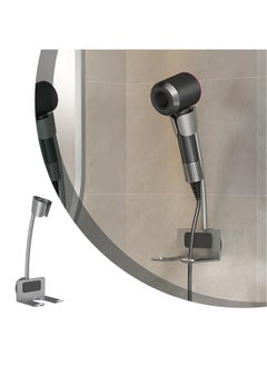 XiuWoo Wall Mounted Hair Dryer Holder, Aluminum Alloy Stand with Glue, Adjustable Hairdryer Holder Hands-Free Blow for Bathroom, Vanity, Makeup Room  - Image 5