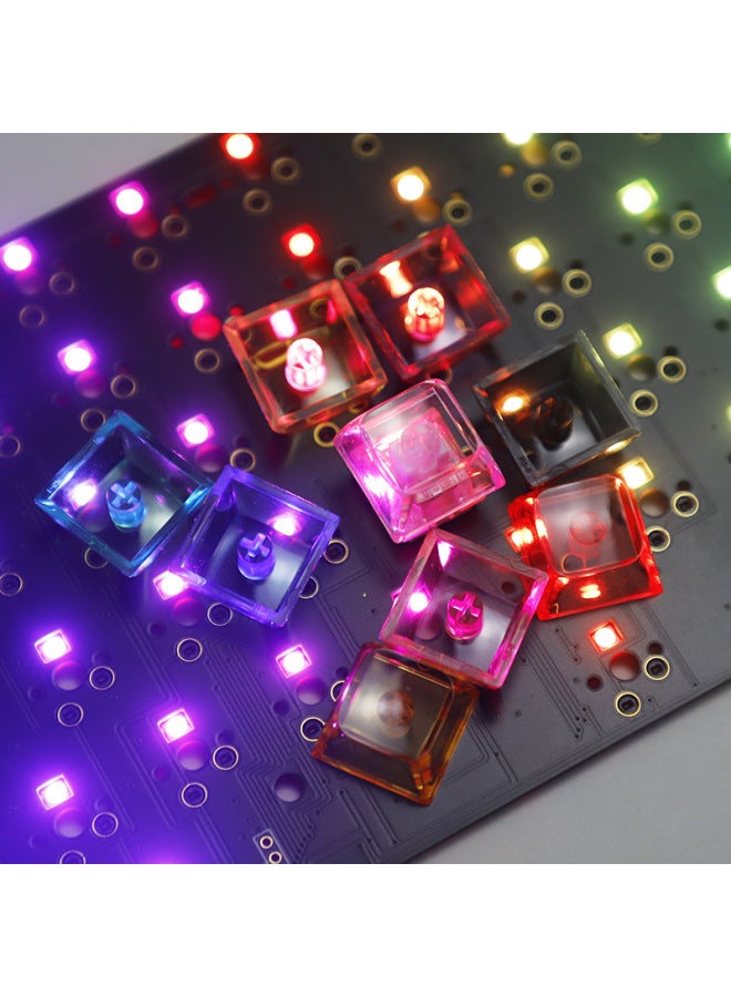 Loquat PC Material High Transparent Xda2 Height 9.3mm Transparent Ball Cap Multi-color Mechanical Keyboard Mx Cross Chrysanthemum Keycap-Color:Purple Transparent - Image 4