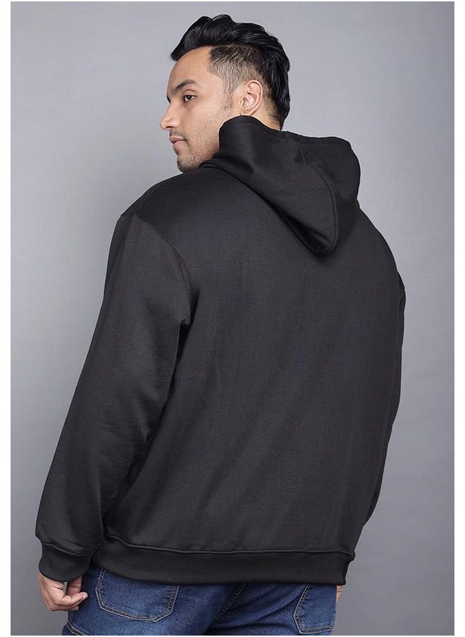 وير يور أوبينين - سويت شيرت رجالي بغطاء رأس من Wear Your Opinion بمقاس كبير وأكتاف منسدلة للشتاء (أسود، 4XL) - Image 1