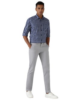 Peter England Peter England Men's Checkered Slim Fit Shirt (PCSFSSLPA89128_Navy  - Image 5
