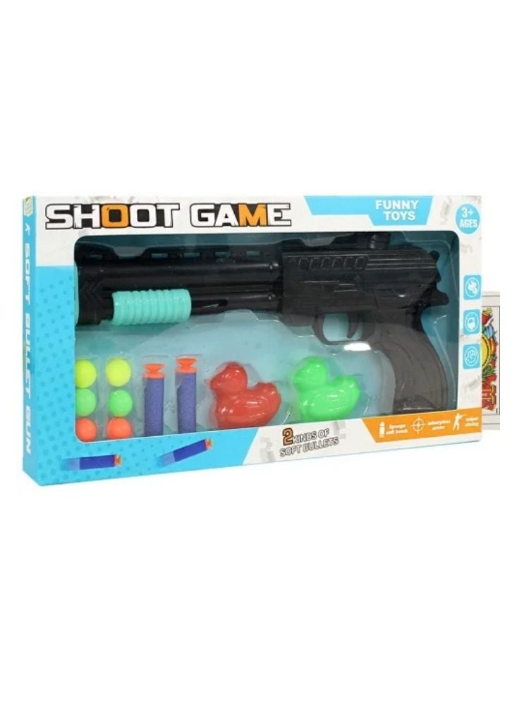 Fun Game Toy Gun Set – Soft Bullet Blaster with Targets and Ducks