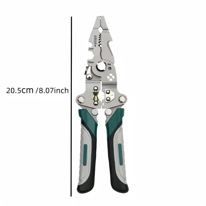 HUPLA 9-in-1 Multifunction Wire Stripper and Cutter Plier | Heavy Duty Wire Cutter Tool for Electricians & DIY Use | Cuts & Strips Copper & Aluminium Wires | Ergonomic Non-Slip Handle - Image 5