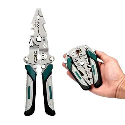 HUPLA 9-in-1 Multifunction Wire Stripper and Cutter Plier | Heavy Duty Wire Cutter Tool for Electricians & DIY Use | Cuts & Strips Copper & Aluminium Wires | Ergonomic Non-Slip Handle - Image 1