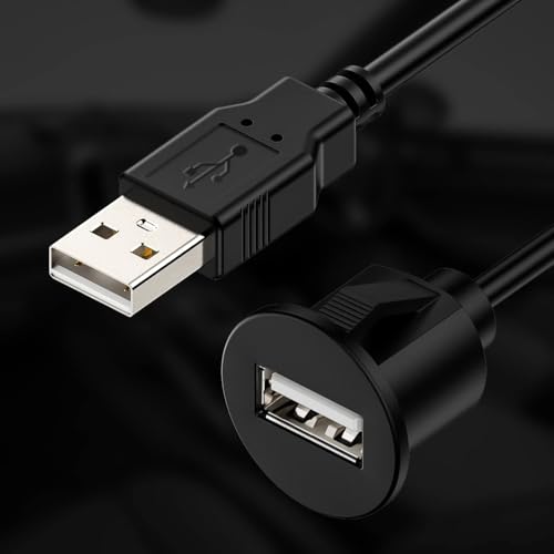 Ekylin Universal Auto USB Extension Cable Dashboard Flush Mount for Car Radio Stereo Android Wince Head Unit DVD CD Media Player 3 Feet - Image 5