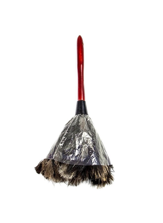 بروماس منفضة غبار فاخرة من الريش الطبيعي بمقبض خشبي مريح - صغيرة