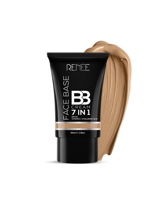 Renee - Face Base Bb Cream 7 In 1 With Spf 30 Pa+++, Enriched With Hyaluronic Acid, Vitamin C, Hydrates, Nourishes & Smoothens Skin Texture, Hazelnut 30Ml - Image 1