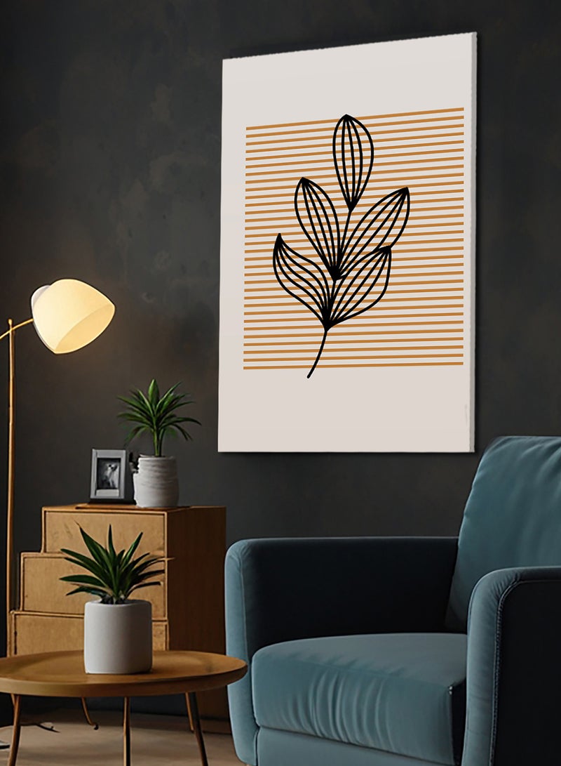 لوحة كانفاس على إطار خشبي بتصميم نبات ستايل بوهيمي - Image 1