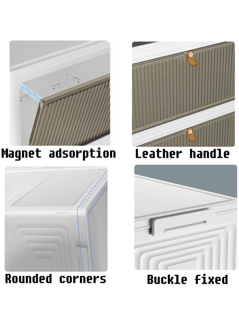 تشولوفز صناديق تخزين بلاستيكية بأغطية، وحاويات تخزين قابلة للتكديس بعجلات، وصناديق تخزين قابلة للطي، وصناديق تخزين قابلة للطي، وحاويات تخزين قابلة للطي متعددة الأغراض للمنزل والمكتب - Image 5