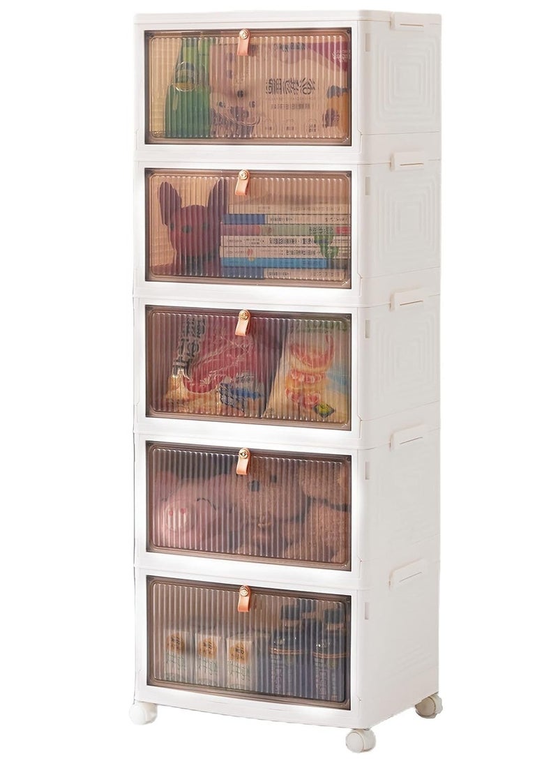 تشولوفز صناديق تخزين بلاستيكية بأغطية، وحاويات تخزين قابلة للتكديس بعجلات، وصناديق تخزين قابلة للطي، وصناديق تخزين قابلة للطي، وحاويات تخزين قابلة للطي متعددة الأغراض للمنزل والمكتب - Image 1