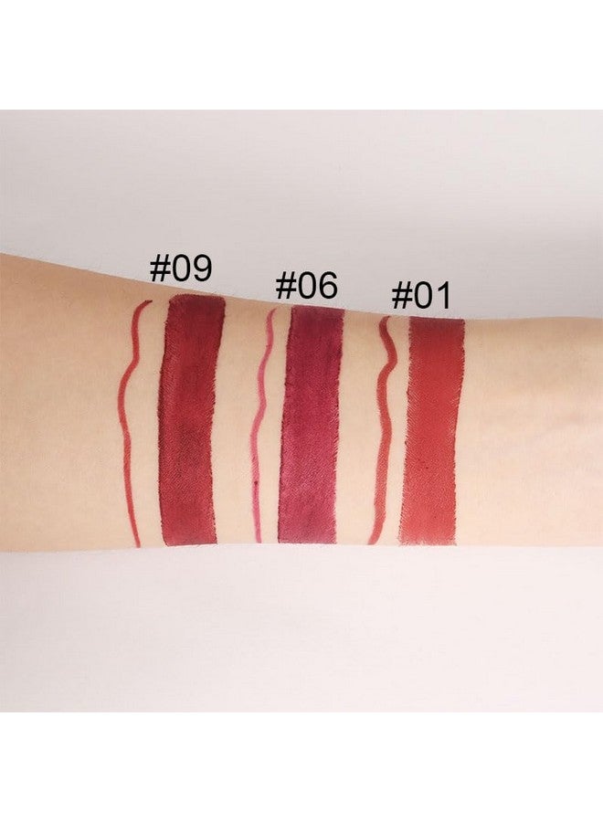 evpct 3Pcs Dark Ruby Wine Red Lip Liner And Lipstick Set Kit For Women Dnm Matte Matt 24 Hour Lipstick And With Lip Liner Pencil Set Waterproof Long Lasting 24 Labial Labiales Mate 24 Horas Originales - Image 5
