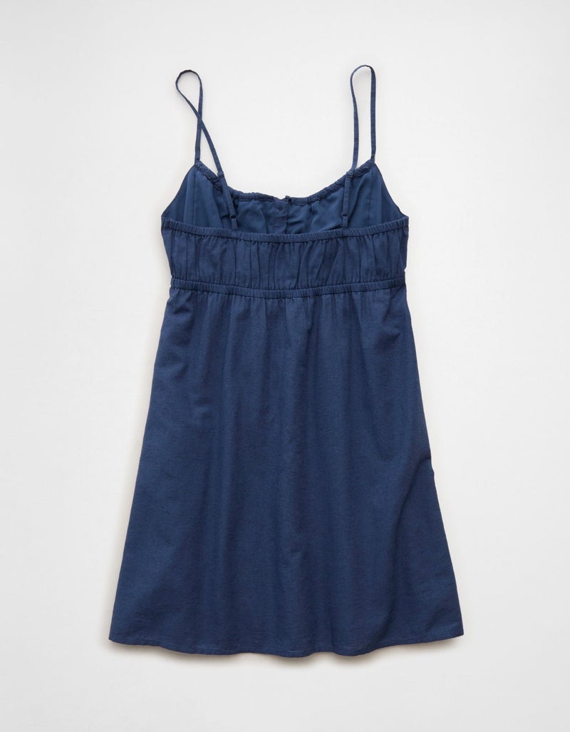 American Eagle AE Button-Up Lace Insert Mini Dress - Image 2