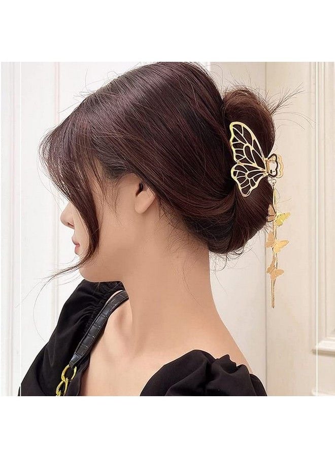 Fameza Butterfly Hair Clips 1Pcs Butterfly Metal Hair Claw Clip Big Nonslip Gold Hair Clamps Hair Accessories Butterfly Clip For Women Fashion Hair Supplies  - Image 4