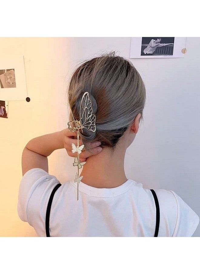 Fameza Butterfly Hair Clips 1Pcs Butterfly Metal Hair Claw Clip Big Nonslip Gold Hair Clamps Hair Accessories Butterfly Clip For Women Fashion Hair Supplies  - Image 5