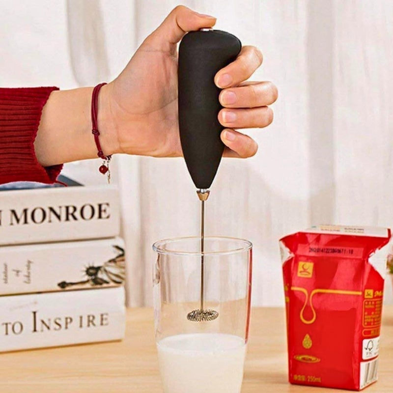 KhuHap Coffee Frother Electric Handheld Milk Frother for Cappuccino Latte Matcha and Cold Coffee Maker Battery Operated Stainless Steel Easy to Clean Pack of 1 Multicolor - Image 1