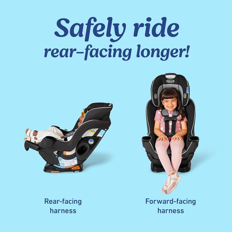GRACO مقعد سيارة للأطفال القابل للتحويل Graco Extend2Fit مع لوحة تمديد قابلة للتعديل للراحة الإضافية في الساقين، غوثام - Image 2