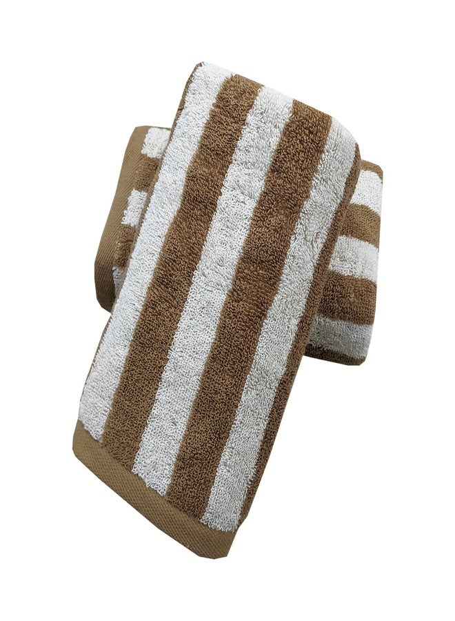 USTIDE Brown Strip Hand Towels 100% Cotton Face Towels Set of 2 Soft Absorbent Towels for Bathroom Bath Spa Gym（2 Hand Towels, 14x29） - Image 4