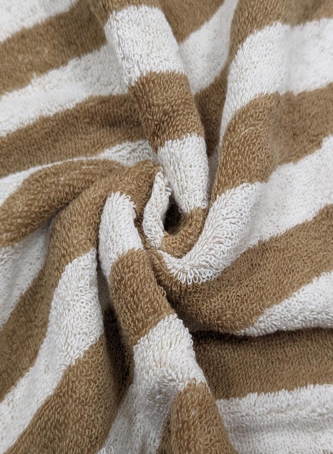 USTIDE Brown Strip Hand Towels 100% Cotton Face Towels Set of 2 Soft Absorbent Towels for Bathroom Bath Spa Gym（2 Hand Towels, 14x29） - Image 5