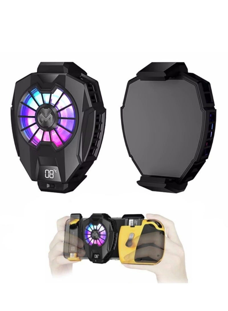 general DL05 Mobile Phone Cooler Cooling Fan Radiator with Colourful Lights, Semiconductor Mobile Phone Cooling Wired Radiator - Image 1