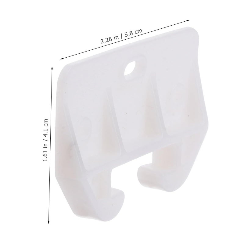 White Plastic Drawer Track Guides and Latches Crab Style Rail Slides Replacement Hardware 10pcs - Image 3