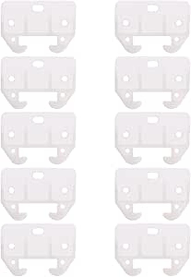 White Plastic Drawer Track Guides and Latches Crab Style Rail Slides Replacement Hardware 10pcs - Image 1