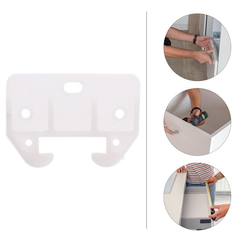 White Plastic Drawer Track Guides and Latches Crab Style Rail Slides Replacement Hardware 10pcs - Image 5