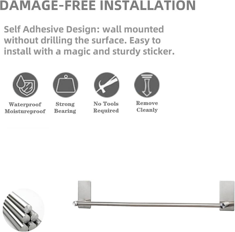 فيستا شريط مناديل فيستا (Vista Towel Bar)، طول 60 سم، مصنوع من فولاذ مقاوم للصدأ (SUS304) - Image 5