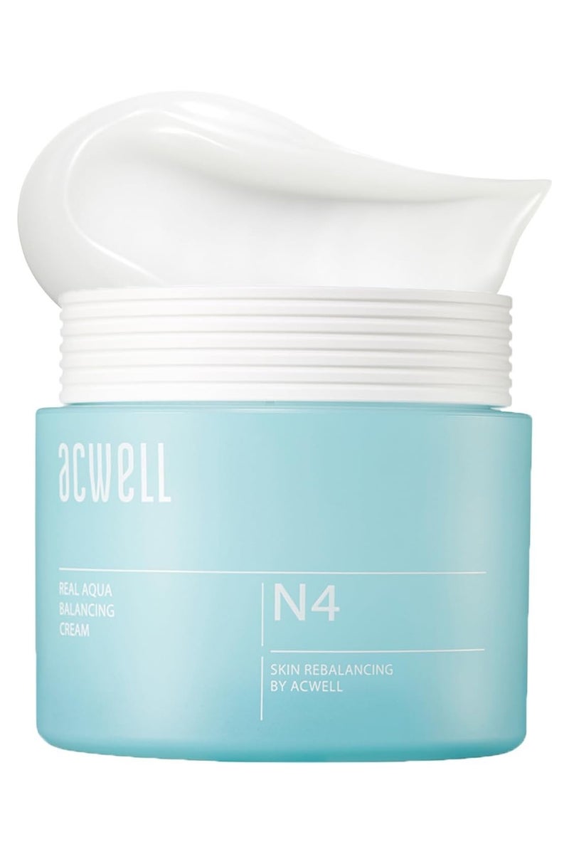 ACWELL Moisturizing pH Balancing Face Cream, Soothing Skin Troubles and Redness for Sensitive Skin, Refreshing Gel Moisturizer, Improving Skin Texture – Real Aqua Balancing Cream 50ml - Image 1