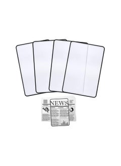 4Pcs Handheld Page Magnifying, 3X Lightweight Flat Optical Plastic Fresnel Lens, Flat Magnifier for The Elderly and People with Low Vision Reading Small Prints, Maps and Books