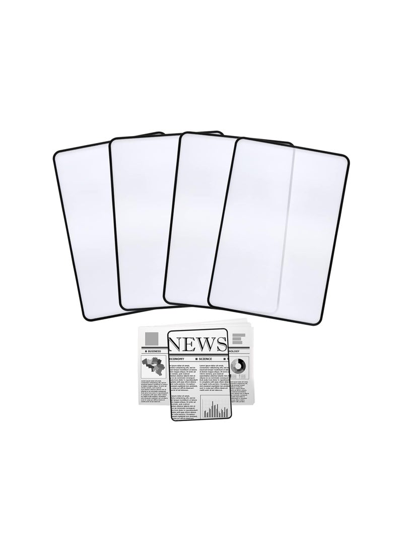 KASTWAVE - 4Pcs Handheld Page Magnifying, 3X Lightweight Flat Optical Plastic Fresnel Lens, Flat Magnifier for The Elderly and People with Low Vision Reading Small Prints, Maps and Books - Image 1