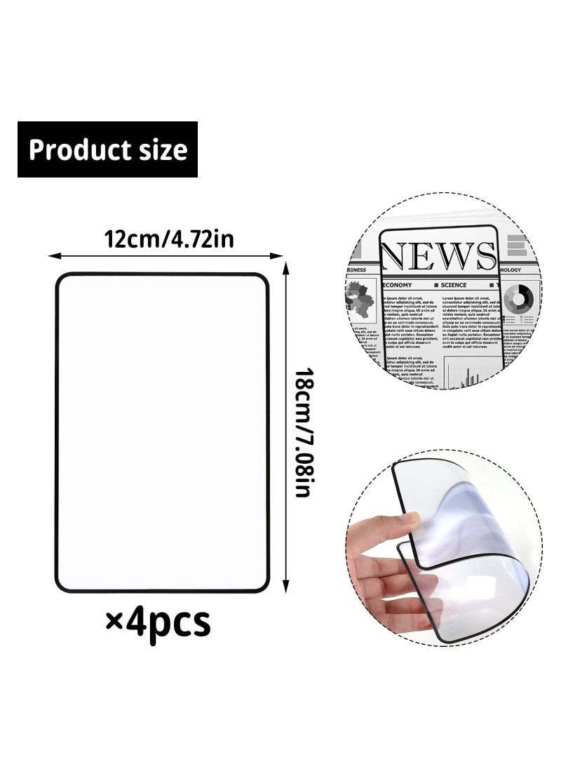 KASTWAVE - 4Pcs Handheld Page Magnifying, 3X Lightweight Flat Optical Plastic Fresnel Lens, Flat Magnifier for The Elderly and People with Low Vision Reading Small Prints, Maps and Books - Image 1