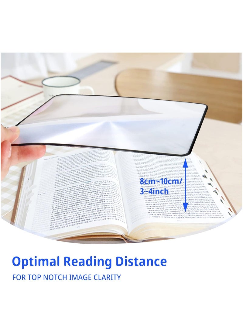 KASTWAVE - 4Pcs Handheld Page Magnifying, 3X Lightweight Flat Optical Plastic Fresnel Lens, Flat Magnifier for The Elderly and People with Low Vision Reading Small Prints, Maps and Books - Image 1