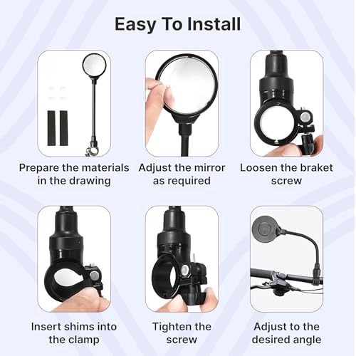 STRAUSS Cycle Side Mirror | CycleMirror Set of 2 | Cycling Accessories For Men | Shape Adjustable ABS Material | Bicycle Rear View, Adjustable 360° Handlebar Convex Mirror | HD View - Image 5