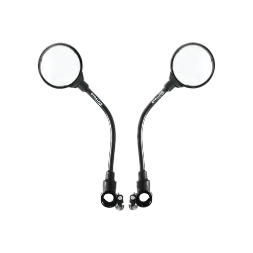 STRAUSS Cycle Side Mirror | CycleMirror Set of 2 | Cycling Accessories For Men | Shape Adjustable ABS Material | Bicycle Rear View, Adjustable 360° Handlebar Convex Mirror | HD View - Image 1