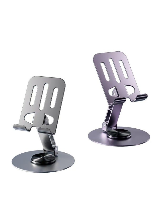 Cross-border explosions mobile phone bracket metal desktop 360-degree rotating lazy folding live flat support wholesale - Image 1