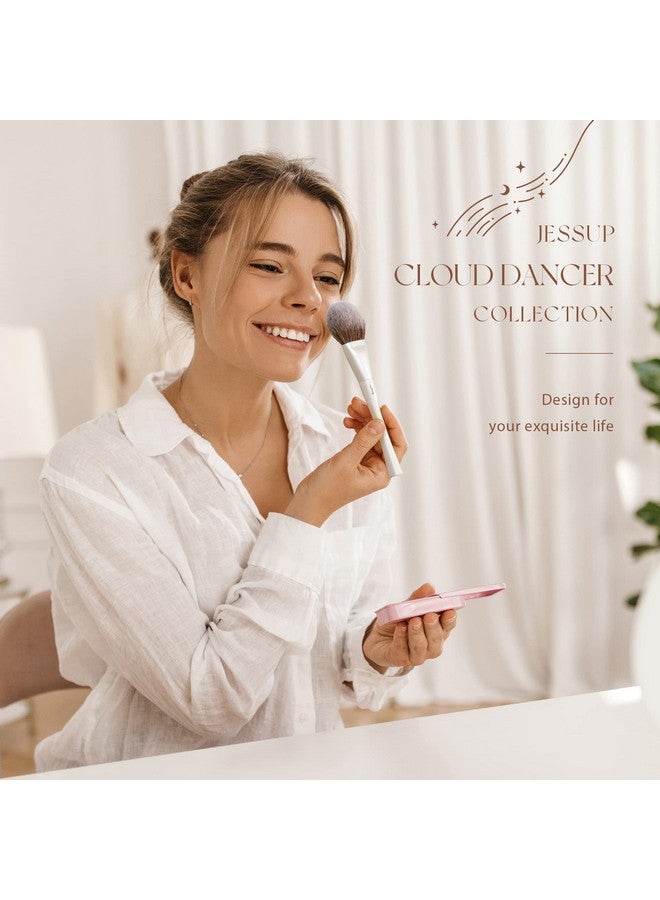 جيساب مجموعة فرش المكياج مكونة من 14 قطعة، مجموعة هدايا مكياج راقية للنساء تتضمن كريم أساس وخافي عيوب وأحمر خدود وبودرة وظلال عيون وفرشاة مكياج وإسفنجة مكياج ومنظف فرش المكياج ومنشفة، لون أبيض لؤلؤي T333 - Image 1