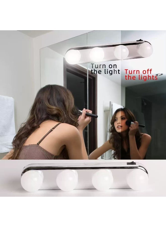 Goolsky Mirror Light Portable 4 Bulb One Integrated Suction Cup Model, Indoor LED Fill Light for Makeup Mirror Bulb Display,  Mirror Light Makeup Mirror Fill Light Display, Vanity Bulb String 4 Bulb Suction Cup Model, Display Stand - Image 4