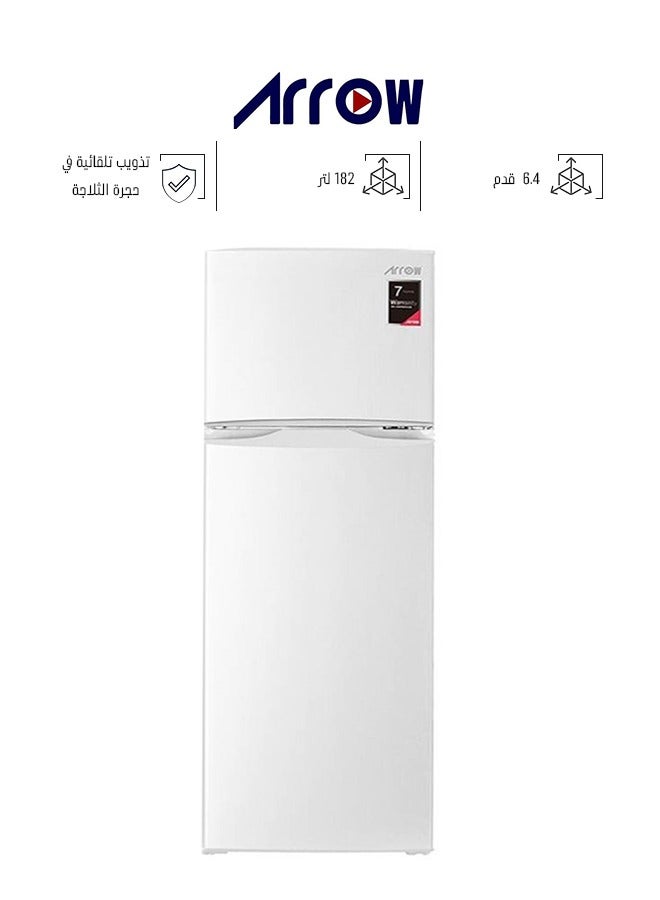 Arrow Double Door Refrigerator - 182 Liters - 6.4 Feet - White - RO2-280L - Image 1