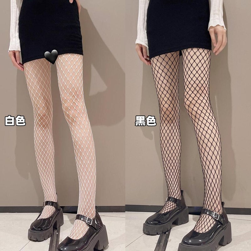 and black fishnet stockings factory direct wholesale small net white net large net pantyhose bottom socks White Stockings - Image 2