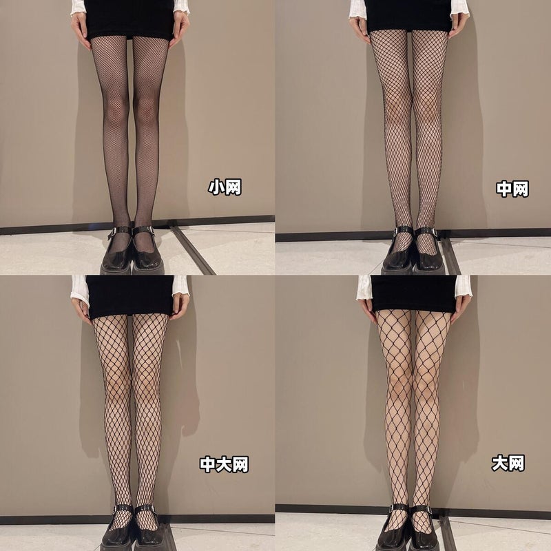 and black fishnet stockings factory direct wholesale small net white net large net pantyhose bottom socks White Stockings - Image 1