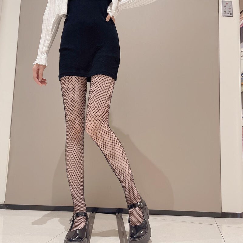 and black fishnet stockings factory direct wholesale small net white net large net pantyhose bottom socks White Stockings - Image 3