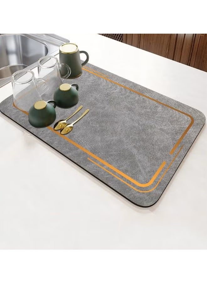 Dish Drying Mat,Coffee Bar Mat For Countertops,Non-Slip Sink Mat,Fit Under Coffee Maker Absorbent Hide Stain,Rubber Backed Drying Mat For Kitchen Counter,50x80cm