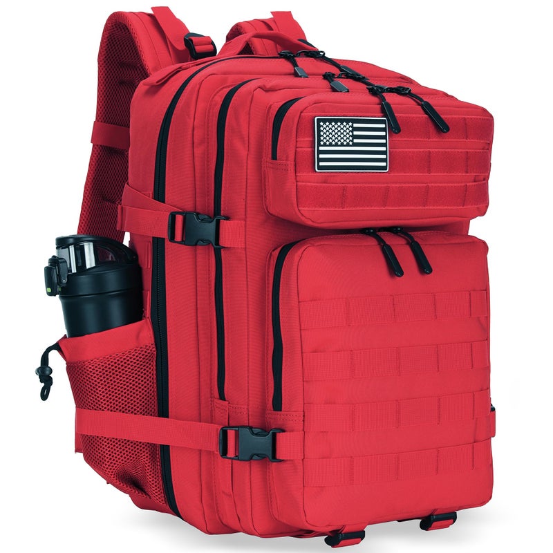 Lovelinks21 45L Tactical Assault Backpack 3 day assault pack with Molle Waterproof backpack Rucksack for Tactical Backpacks (Red) - Image 1
