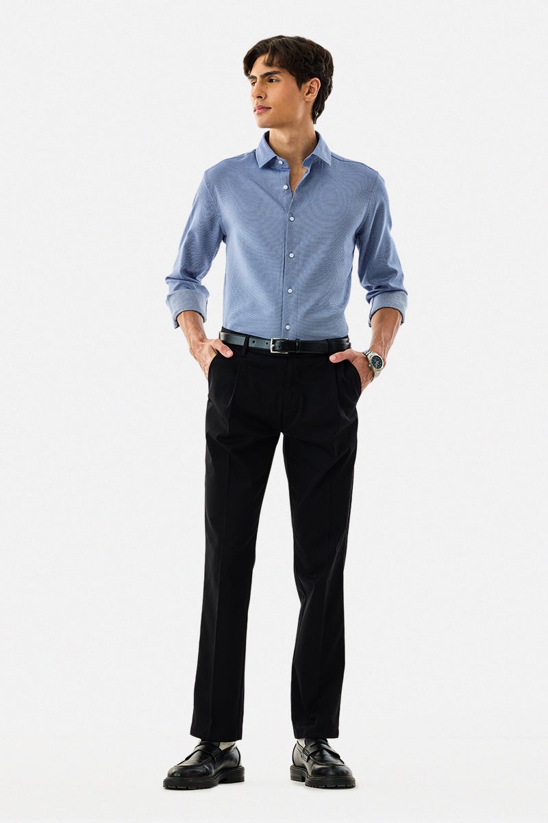 SNITCH Slim Fit Stretch Pleated Trousers - Image 3