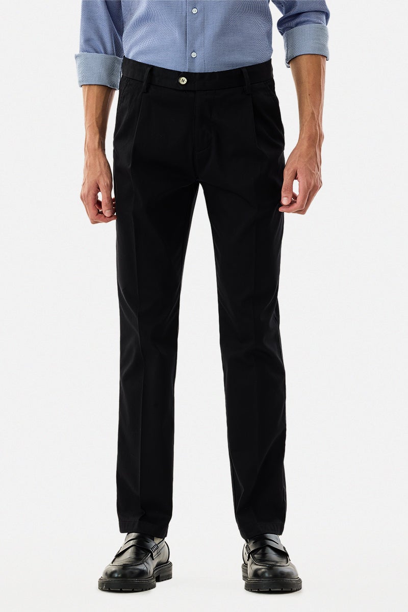 SNITCH Slim Fit Stretch Pleated Trousers - Image 4