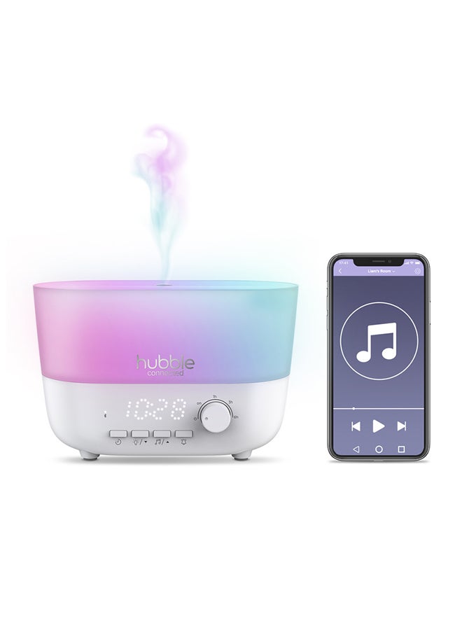 Hubble Connected Mist 5- In -1 Smart Humidifier For Baby With Aroma Diffuser, Bluetooth Speaker, 7 Colour Night Light, Led Digital Clock, 10 Hrs Battery Life And Smartphone App Air Humidifier For Bedroom - Image 1