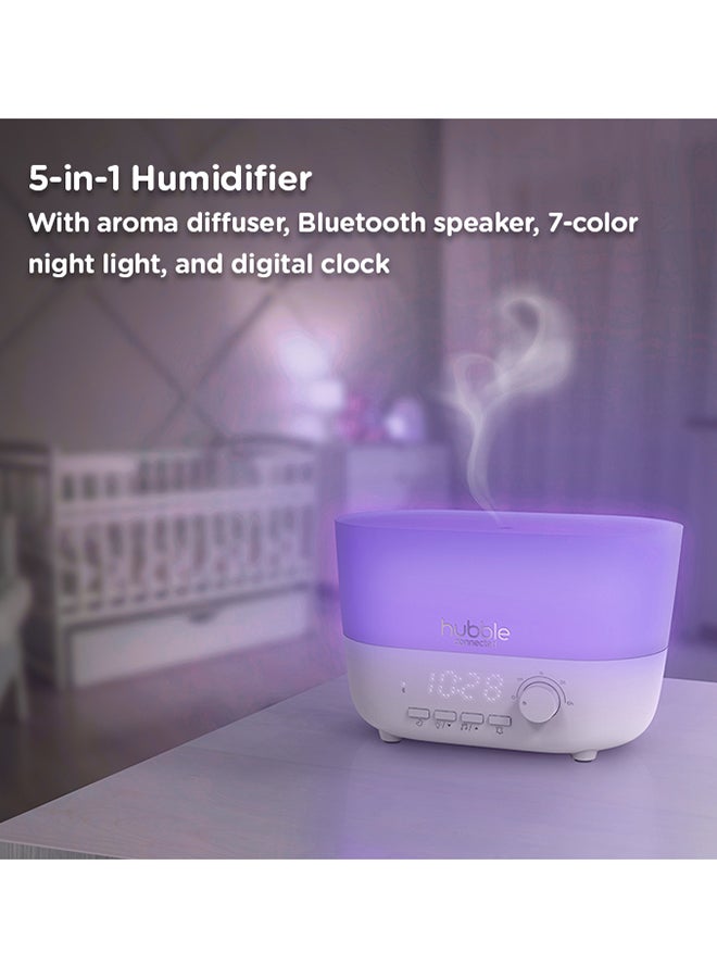 Hubble Connected Mist 5- In -1 Smart Humidifier For Baby With Aroma Diffuser, Bluetooth Speaker, 7 Colour Night Light, Led Digital Clock, 10 Hrs Battery Life And Smartphone App Air Humidifier For Bedroom - Image 4