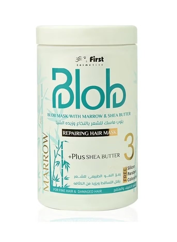 بلوب قناع إصلاح الشعر مع نخاع العظم وزبدة الشيا للشعر الناعم والشعر التالف 1000 مل